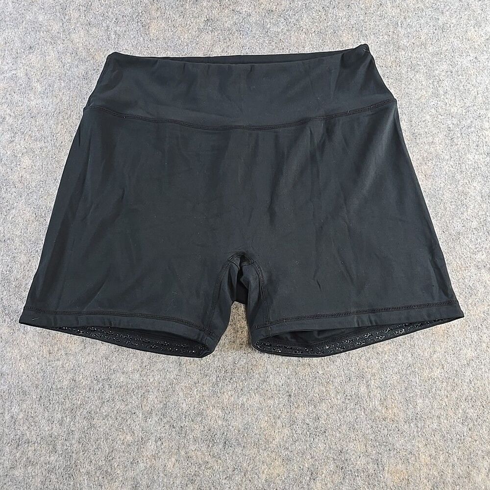 Popflex Biker Athletic Shorts Womens Plus 3X Black High Waist Stretch Workout